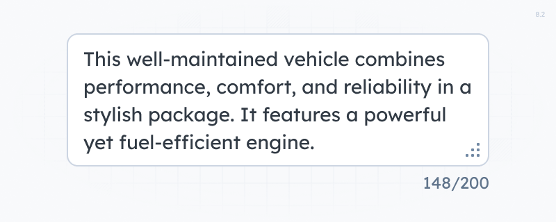 A textarea control with text within it.
