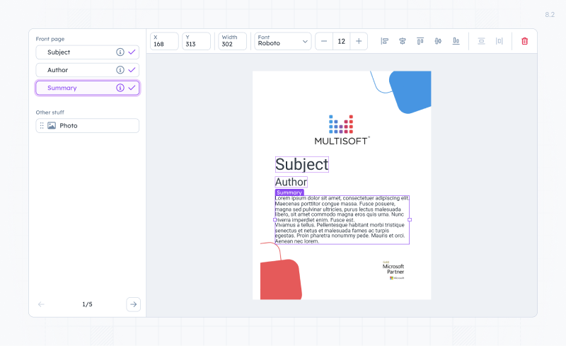 Screenshot of PDF Template Editor