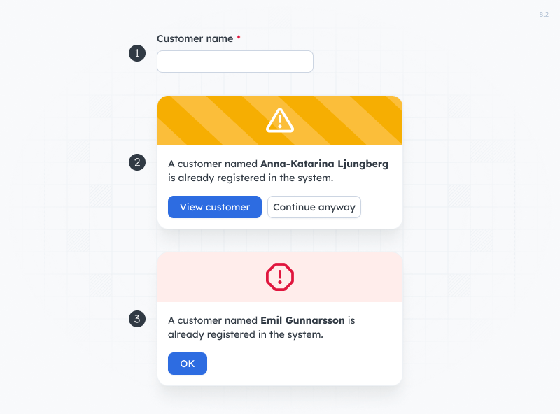 An input and two alerts dialogs.