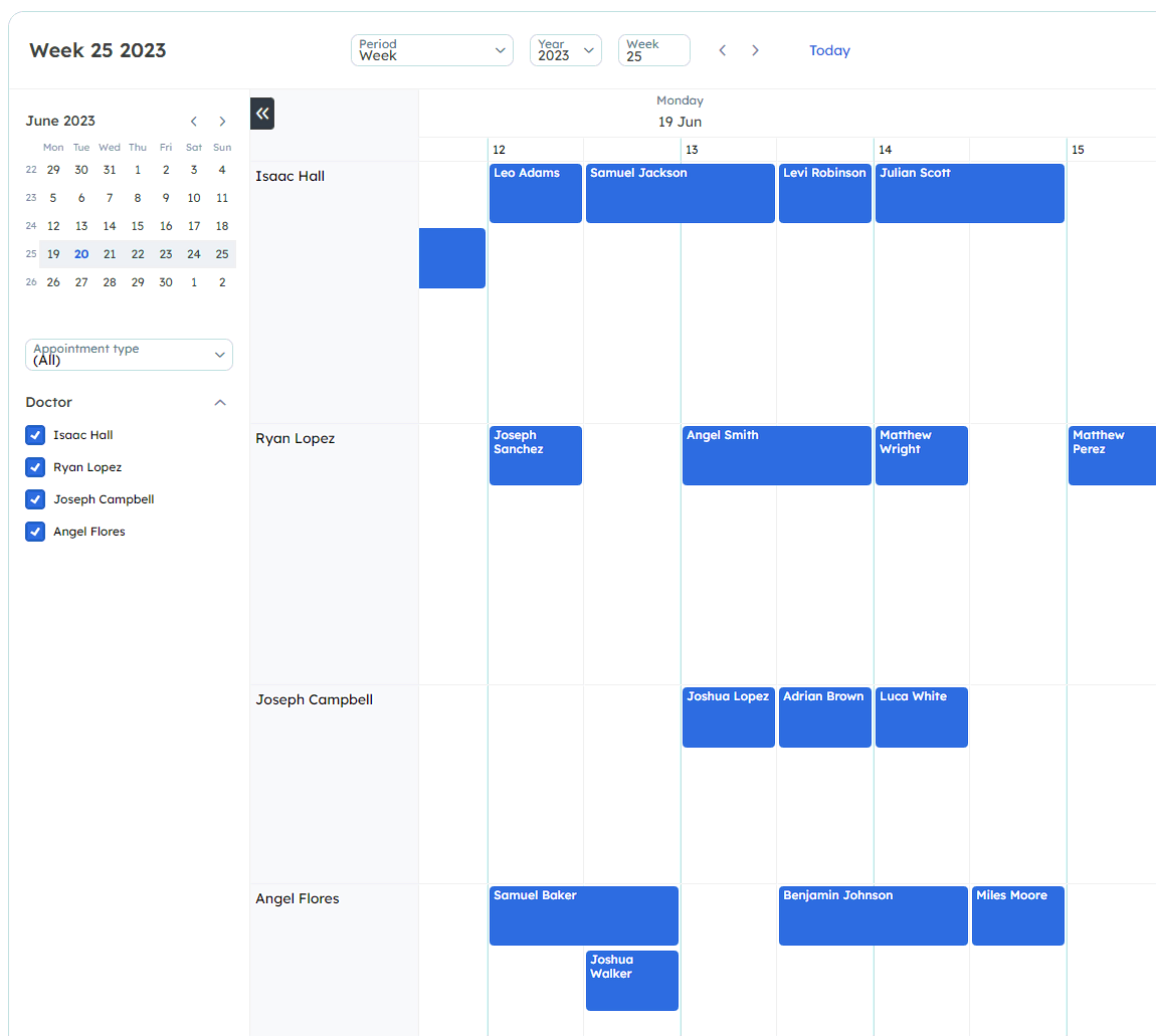 Planner used to schedule doctors's appointments