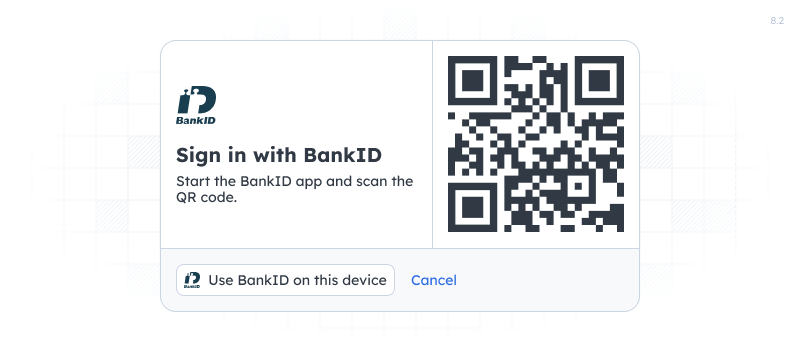 A dialog with a QR-code and the BankID logo